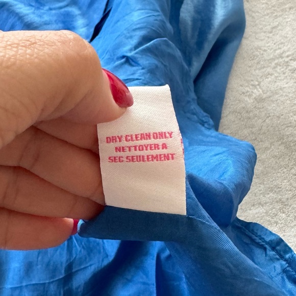 Betsey Johnson Ombré Blue Silk Strapless Mermaid Halter Maxi Dress - Picture 4 of 7